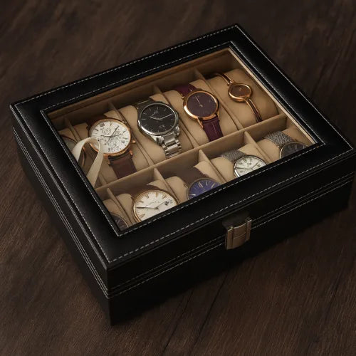 Caja Organizadora Relojes Estuche Porta Reloj Exhibidor 10pc