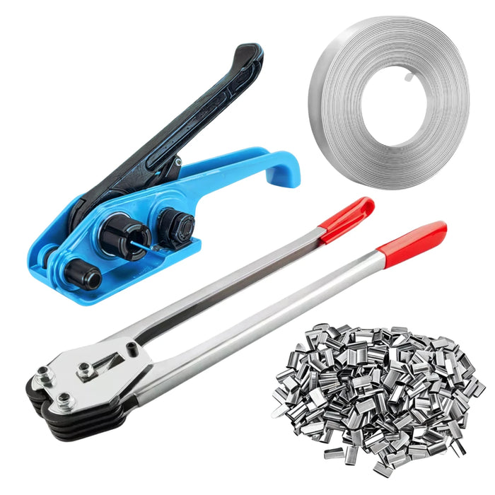 Kit Zuncho Plástico 50mts Sellador + 250 Sellos Enzunchadora