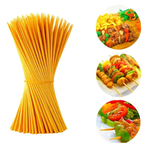 400 Palos Bambú 5mmx45cm Brochetas Parrilla Anticucho Pincho
