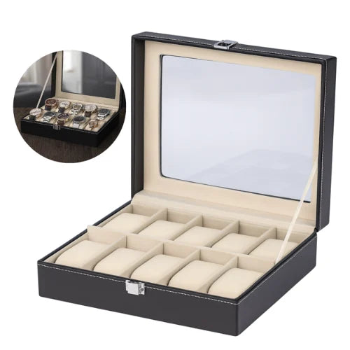 Caja Organizadora Relojes Estuche Porta Reloj Exhibidor 10pc