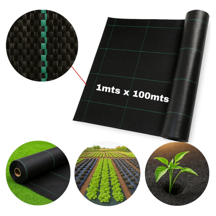 Malla Antimaleza Ground Cover Lona Antimaleza Negro 1*100mts