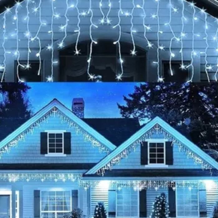 Luces Navidad Cascada De Luces Cascadas 120led 4mt Blancas
