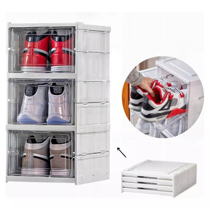 Organizador De Zapatos Plegables 3 Niveles Caja Organizadora