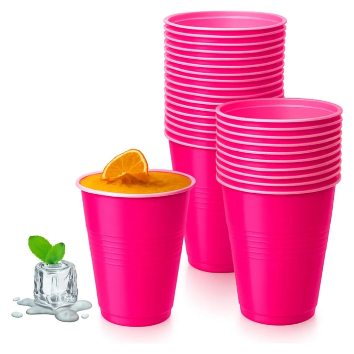 Set 50 Vaso Desechable Grande Fiestas Plasticos Vasos 400 Ml