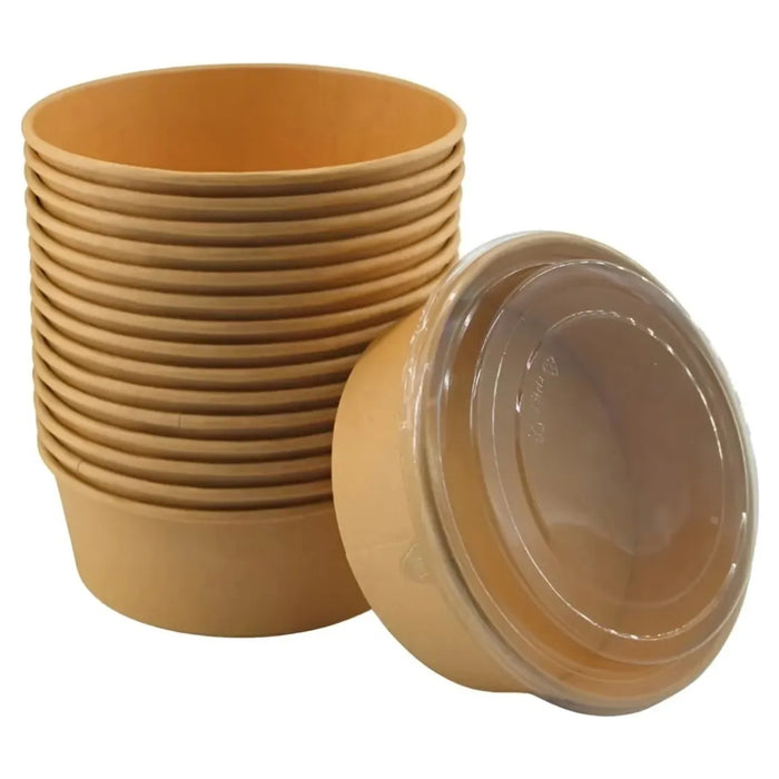 Pack 50 Bowl Tapa Plastico Envase Desechable Bowl