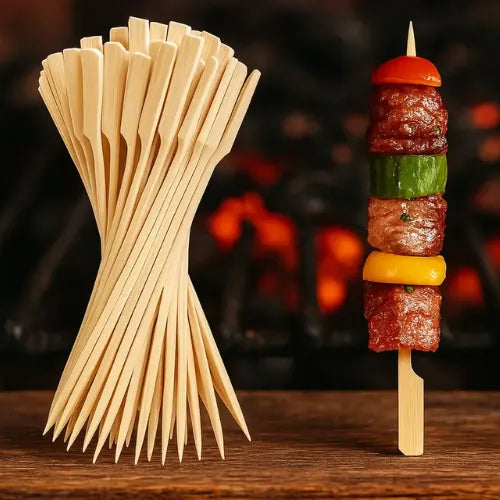 100 Pinchos Banderita Cóctel 12cm Brochetas Palillo Parrilla