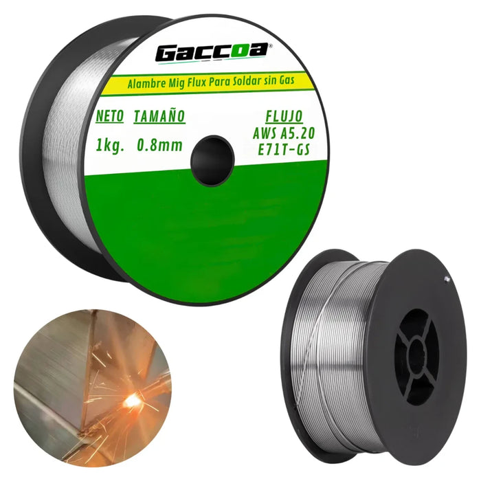 Alambre Mig Flux Tubular Soldar 1kg 0.8mm Soldadura Sin Gas