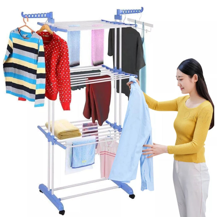 Tendedero Ropa Organiza Perchero Plegable Colgador 3 Niveles