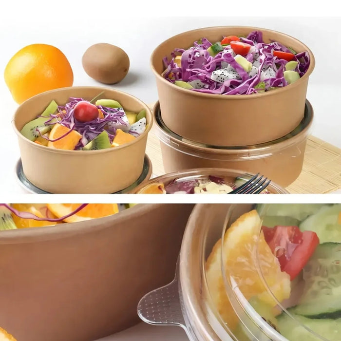Pack 50 Bowl Tapa Plastico Envase Desechable Bowl