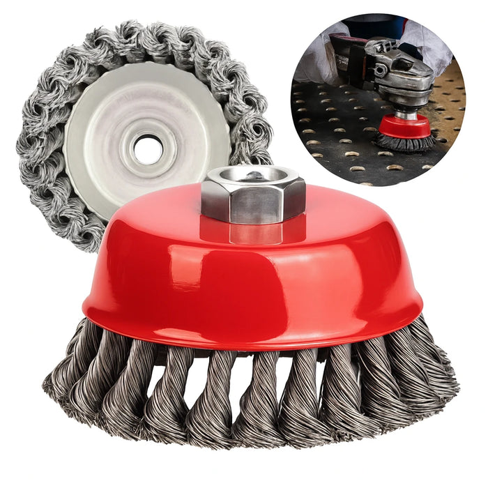 Grata Copa Acero Trenzado Esmeril Cepillo Alambre 4in 100 Mm