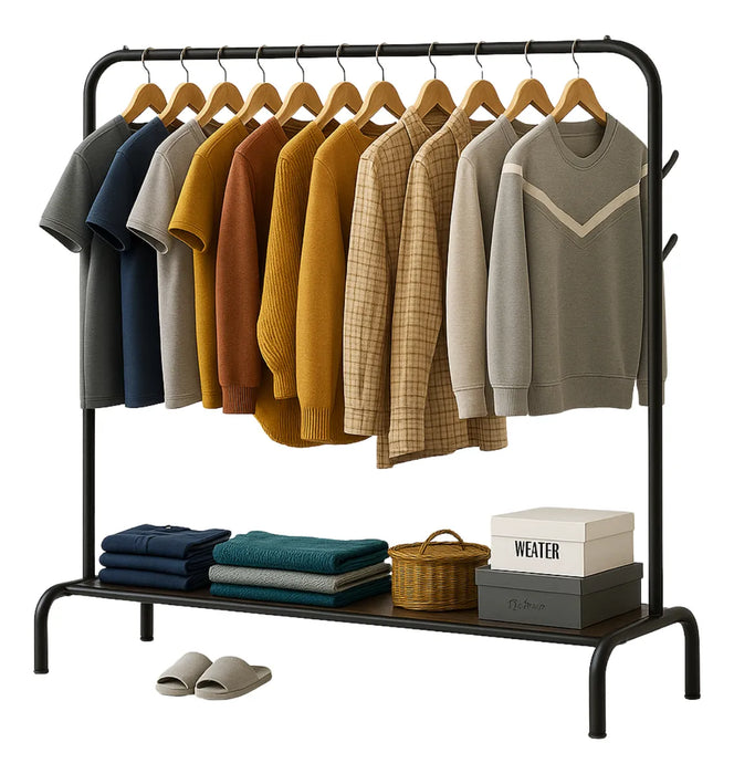 Perchero Exhibidor Movible Metalico Organizador Simple Ropa