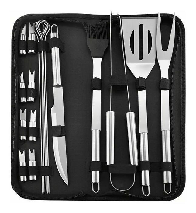 Kit Herramientas Asado Set Parrillero Asado Barbacoa 18 Pcs