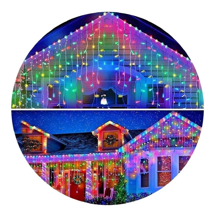 Luces Cascada Navidad Cortina De Luces 5x2m 800led Colores