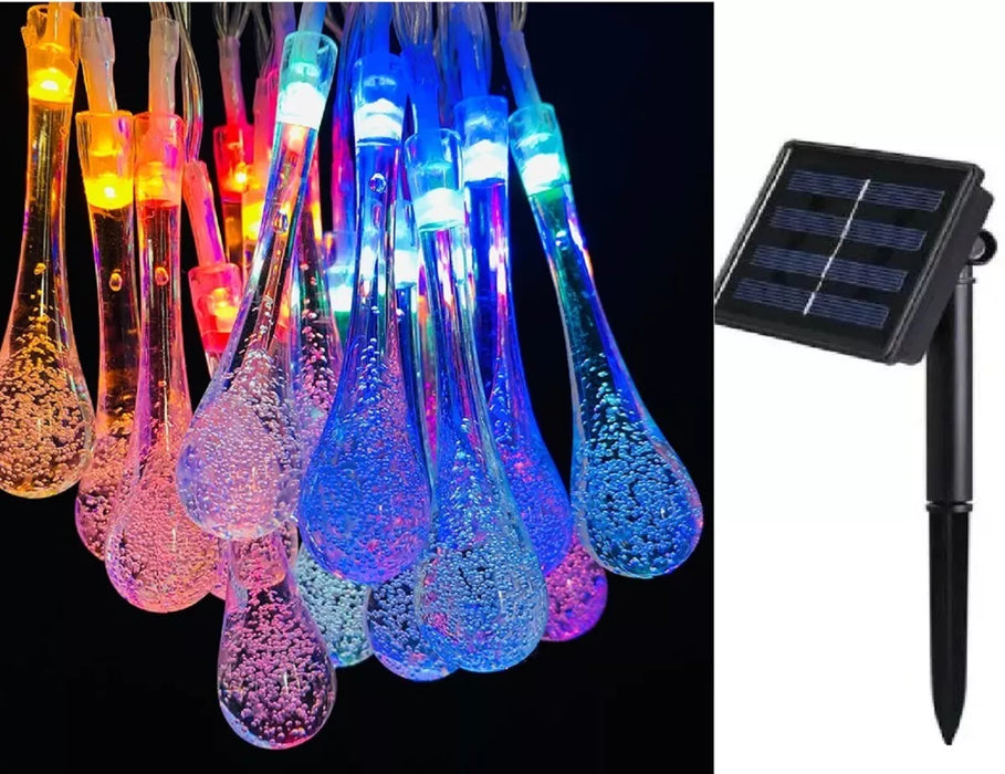 Guirnaldas Solares Jardin Navidad Luces Meteoritos 7m 50led