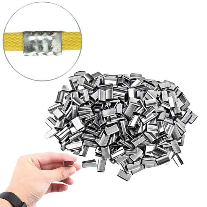 Kit 250 Fleje De Sellos Acero Clip Chapa Fleje Zuncho Flejes