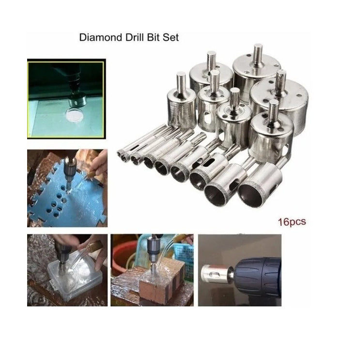 Kit Brocas 16 Broca Ceramica Broca Diamantada Marmol Vidrio