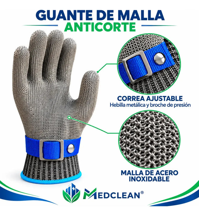 Guante Anticorte Carnicero Acero Inoxidable Multifunciona
