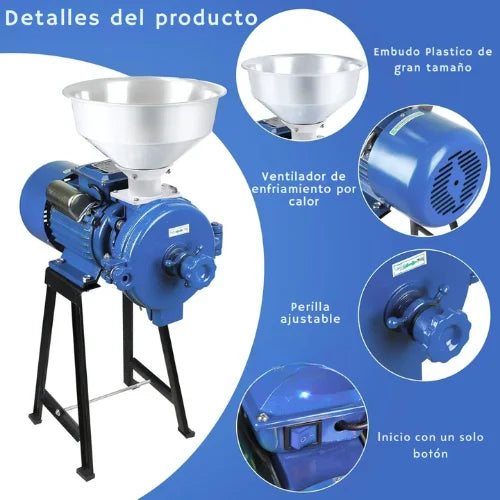 Chancadora 3hp Molino Eléctrico Choclo Chancador Maíz 2200w