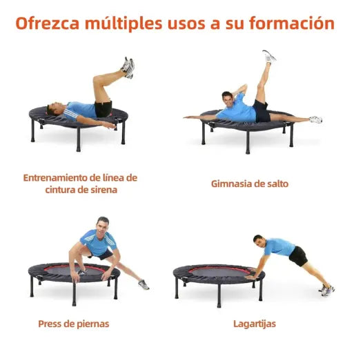 Trampolín Fitness Redondo Plegable Yoga Cama Elastica 120cm