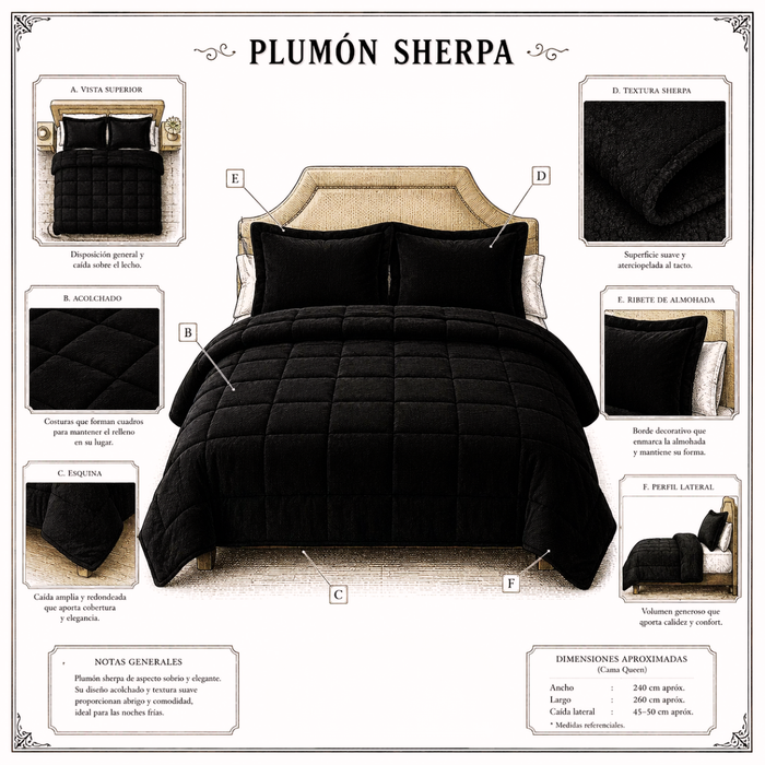 Plumon Sherpa 2 Plazas Cobertor Plumon Cubrecamas Chiporro
