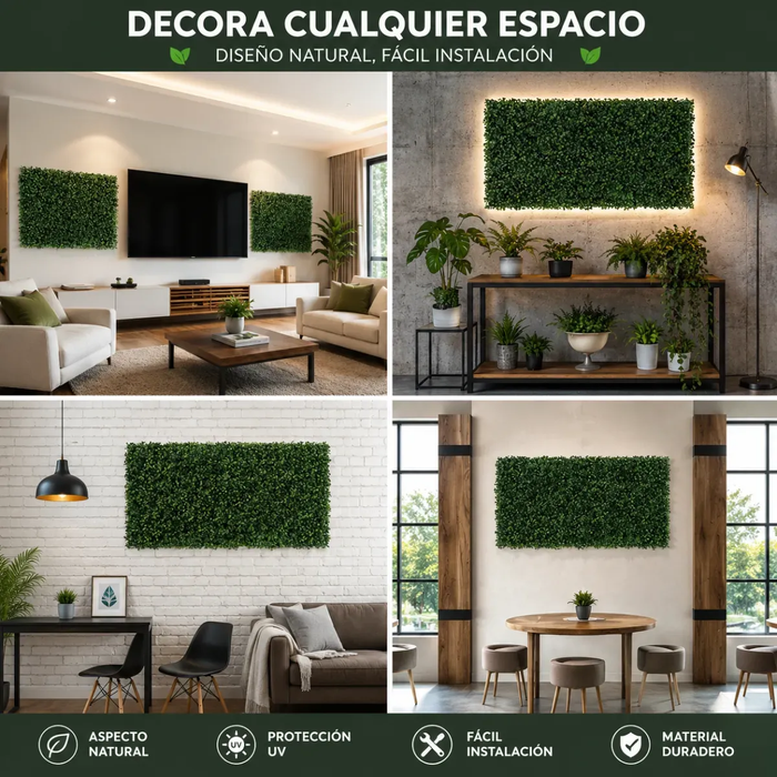 X10 Jardin Vertical Muro Palmeta Artificial Trebol 60x40 Cm Rectangula