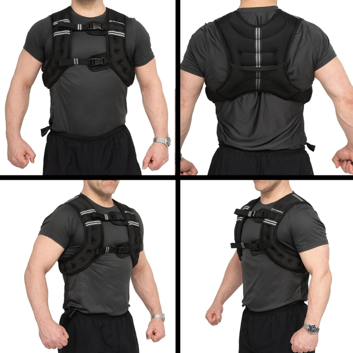 Chaleco Peso Ajustable Crossfit Reflectante Ejercicios Negro
