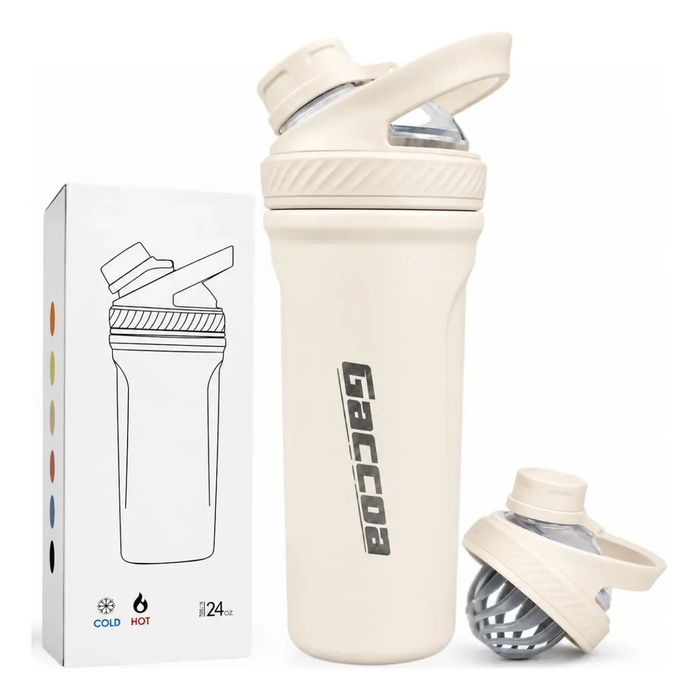 Shaker Vaso Proteina Mezclador Termico Acero Inoxidable 24oz