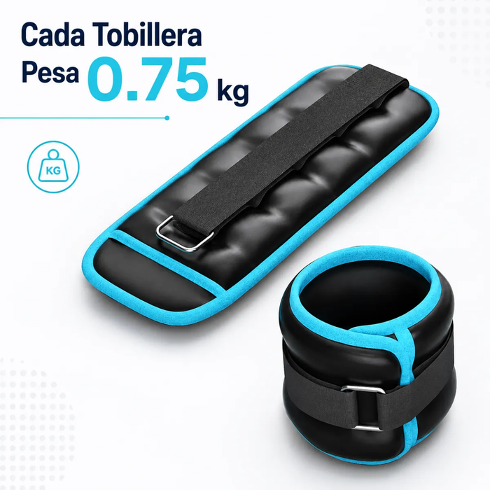 Par Pesas Tobillera Fitness Gym Muñecas 0.75kg / 1.5kg Par
