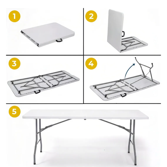 Mesa Plegable Terraza Maleta Portatil Camping Jardin 180x70