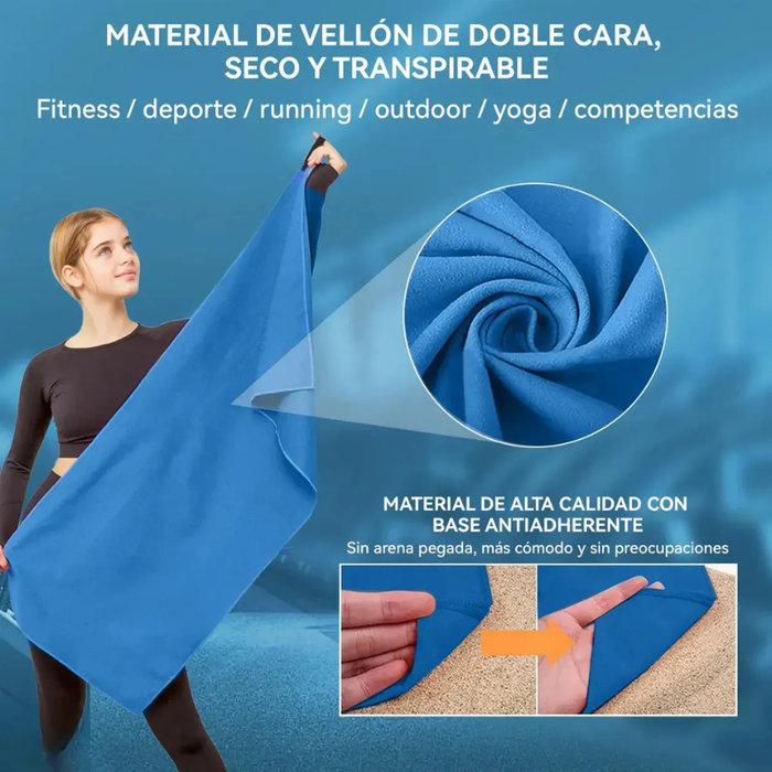Set 3x Toallas Microfibra Secado Rapido Baño Viaje Playa Deporte