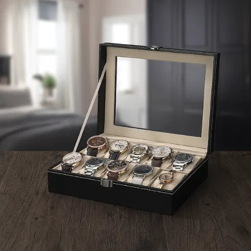 Caja Organizadora Relojes Estuche Porta Reloj Exhibidor 10pc