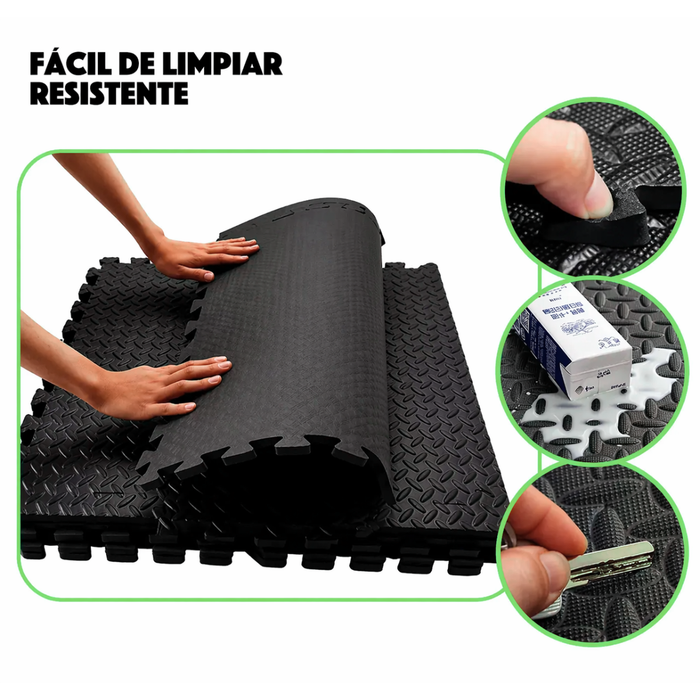 Pack 8 Goma Eva Alfombra Piso 60x60 Alfombra Gimnasio 2,5mm