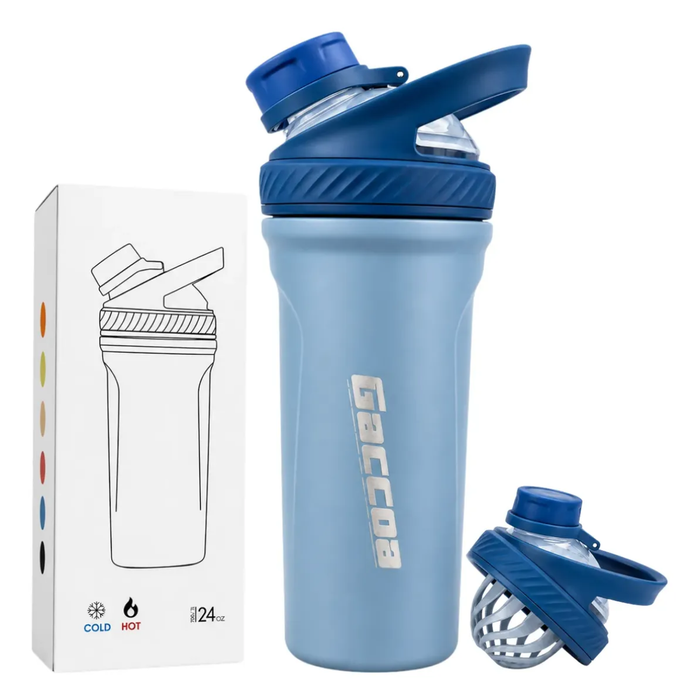 Shaker Vaso Proteina Mezclador Termico Acero Inoxidable 24oz