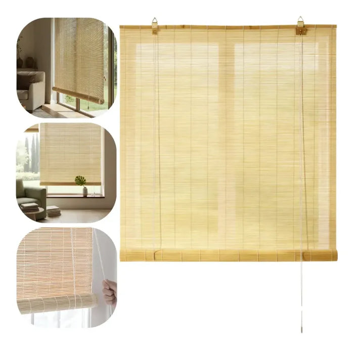 Cortina De Bambu Persiana Enrollable Cortinas Roller Bambu