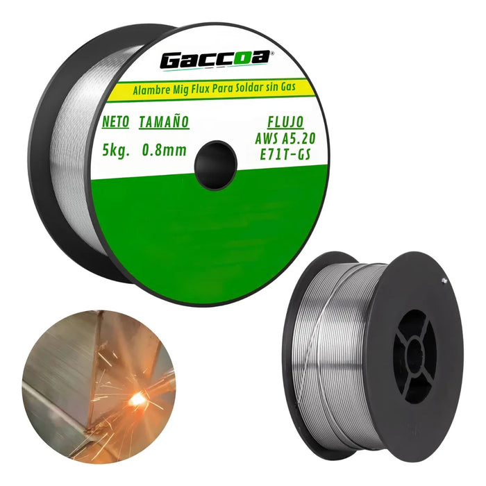 Alambre Mig Flux Tubular Soldar 5kg 0.8mm Soldadura Sin Gas