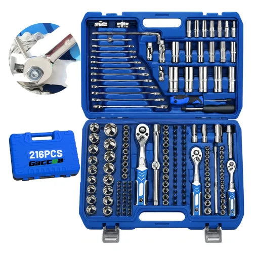 Set Juego Herramientas Dados 1/4 3/8 1/2 Caja 216 Piezas
