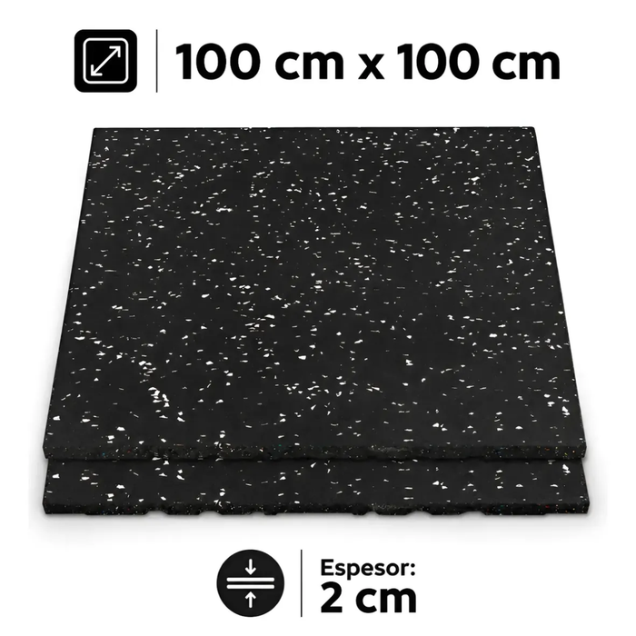 Piso Caucho Gimnasio Crossfit Tatami Goma 100x 100x2 Cm Gym