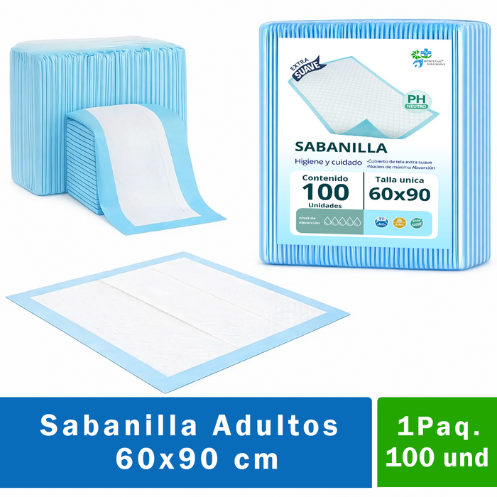 Pañales Sabanillas Adultos Protector Cama Sabanila 60x90