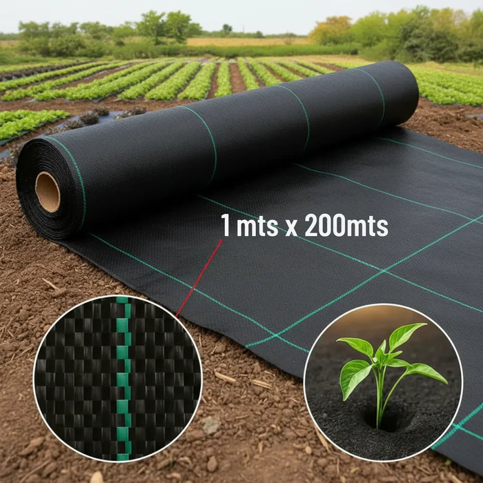 Malla Antimaleza 2x100mts Ground Cover Lona Antimaleza Negro