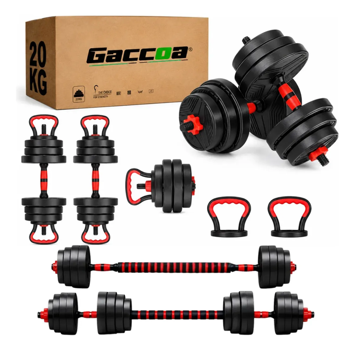 Mancuernas Barra Ajustables Discos Unible Fitness 20 Kg 3en1