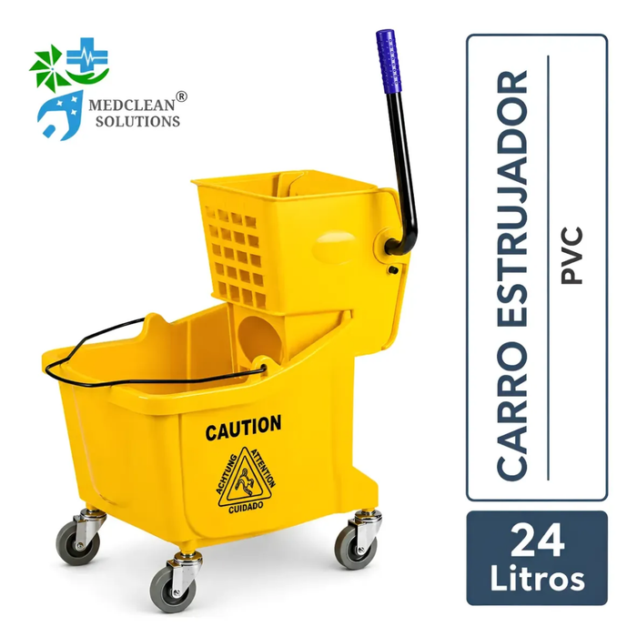 Carro Estrujador De Aseo Mopa Limpieza Profesional 24 Litros