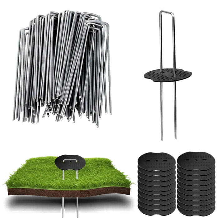 Kit 100 piezas Estacas De Césped Grapas Fijacion  Juntas Jardin