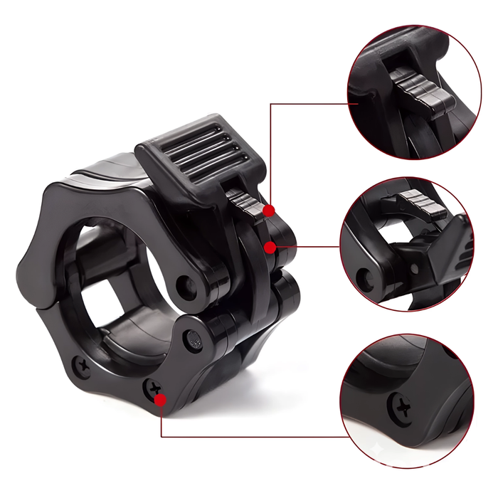 Pack 2 Seguros Para Barra Olímpica Collarines Tope 50mm