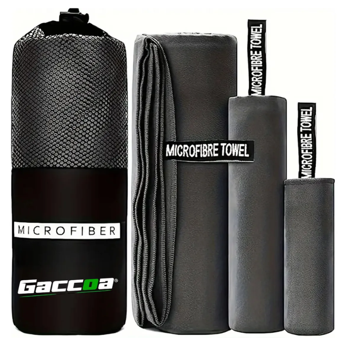 Set 3x Toallas Microfibra Secado Rapido Baño Viaje Playa Deporte