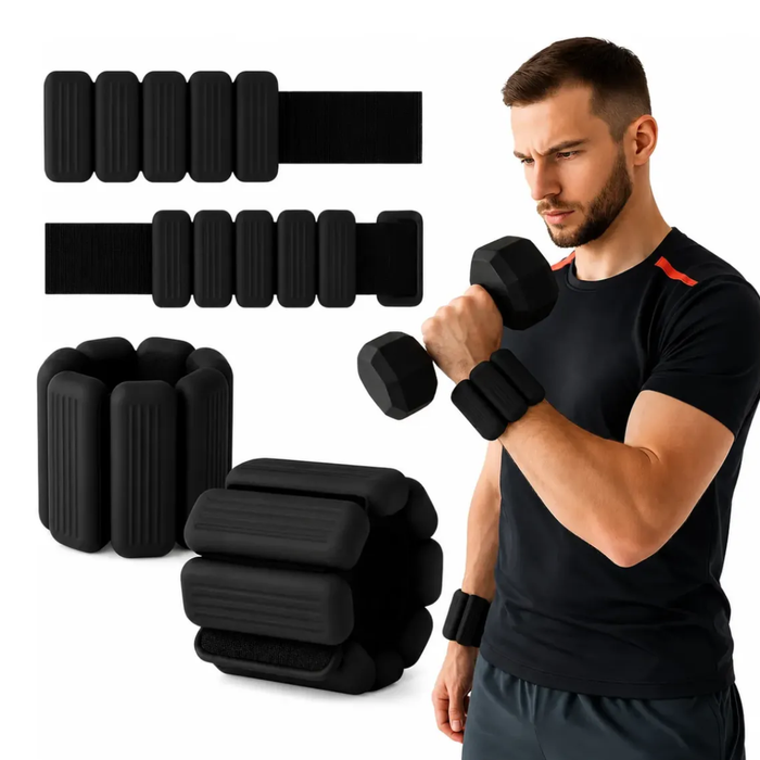 Kit 2 Brazaletes Pesas Tobillos Gym Muñecas Ajustable 2 Lbs