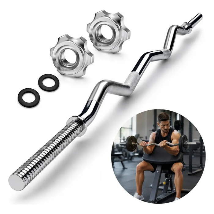 Barra Preolimpica Curl Z 4.2kg Fitness Gym Profesional 120cm