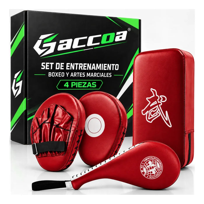 Kit Artes Marciales Boxeo Manoplas Paos Escudo Taekwondo 4pc