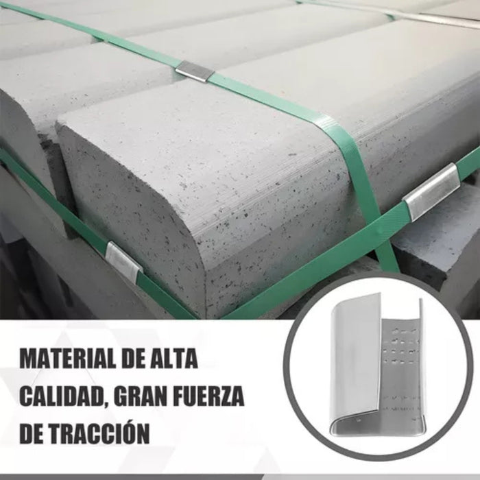 Kit 250 Fleje De Sellos Acero Clip Chapa Fleje Zuncho Flejes