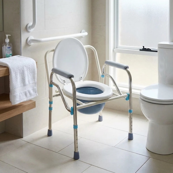 Silla Cómodo Baño Plegable 3 En 1 Aumento Ajustable Ducha/wc