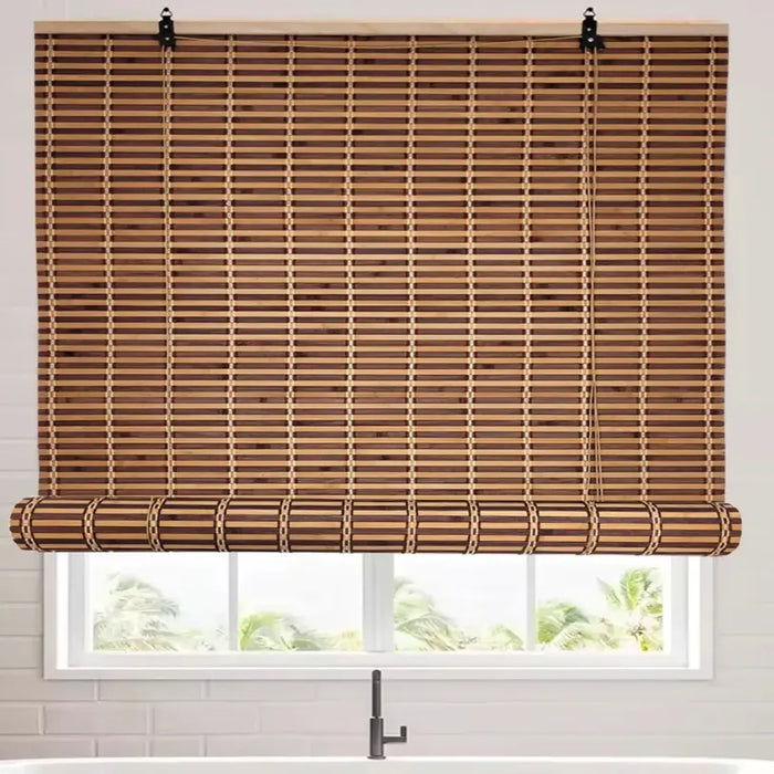 Cortina De Bambu Persiana Enrollable Roller Cortinas  Marrón